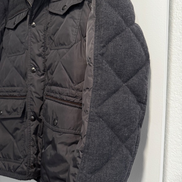 Massimo Dutti Men’s Quilted Jacket with Wool Blend Panels – Gray – Medium - Picture 3 of 10